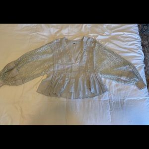 Free People balloon sleeve blouse